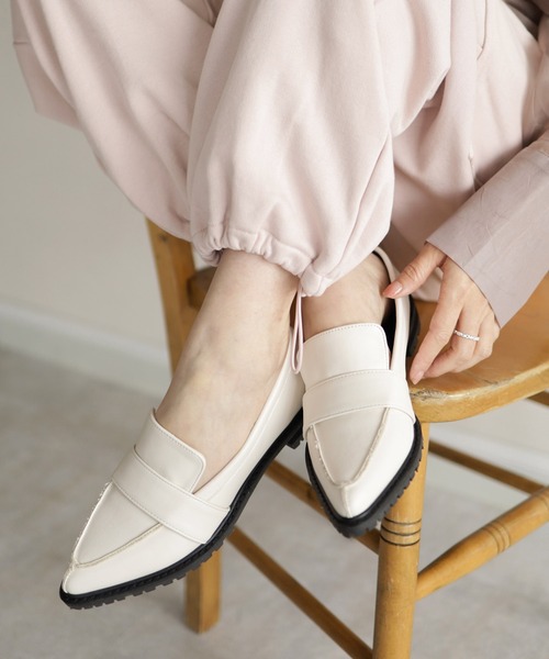 未使用【JVAM】レザーポインテッドトゥスリッポン　定価¥23,100（税込） sankyo shokai ダイヤモンド パイソン スリッポン スニーカー