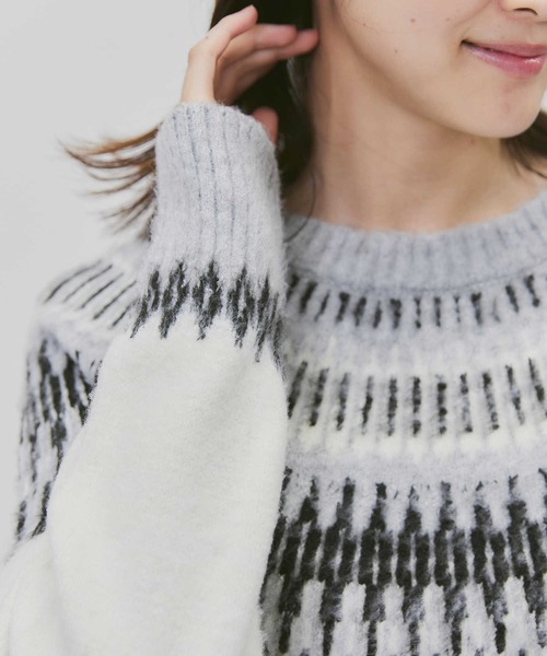 HONEYSUCKLE ROSE(ハニーサックルローズ)の「【HONEYSUCKLE ROSE】求心柄ニット(ニット/セーター・レディース・ベージュ/オフホワイト・M/L)」の22枚目の写真