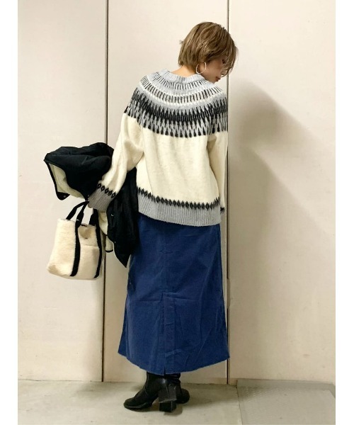 HONEYSUCKLE ROSE(ハニーサックルローズ)の「【HONEYSUCKLE ROSE】求心柄ニット(ニット/セーター・レディース・ベージュ/オフホワイト・M/L)」の13枚目の写真