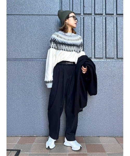 HONEYSUCKLE ROSE(ハニーサックルローズ)の「【HONEYSUCKLE ROSE】求心柄ニット(ニット/セーター・レディース・ベージュ/オフホワイト・M/L)」の8枚目の写真