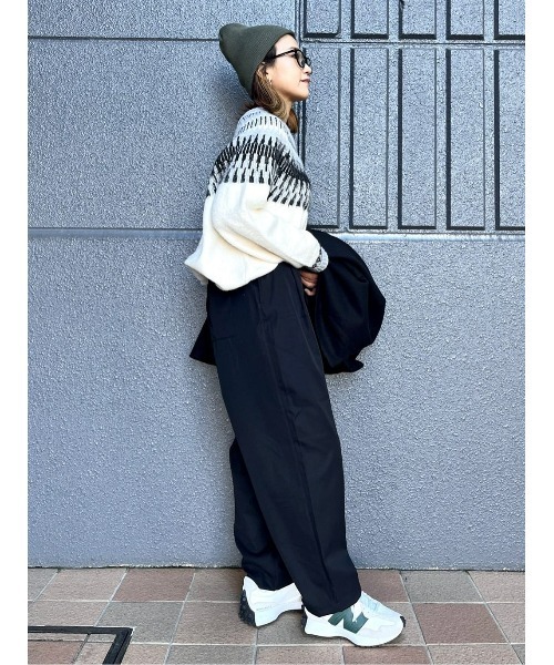 HONEYSUCKLE ROSE(ハニーサックルローズ)の「【HONEYSUCKLE ROSE】求心柄ニット(ニット/セーター・レディース・ベージュ/オフホワイト・M/L)」の9枚目の写真