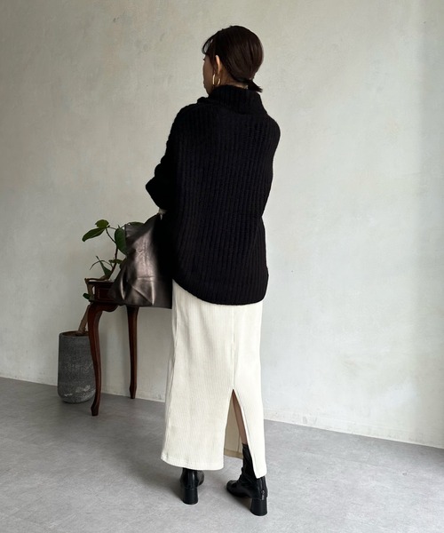 DouDou（ドゥドゥ）の「アルパカMIX BIGタートル（ニット/セーター・レディース・ブラック/グレイッシュベージュ/ピンク・FREE）」の17枚目の写真