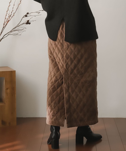 SENSE OF PLACE by URBAN RESEARCH(センスオブプレイスバイアーバンリサーチ)の「キルティングナロースカート(スカート・レディース・ブラウン/アイボリー/ブラック・ONE)」の6枚目の写真