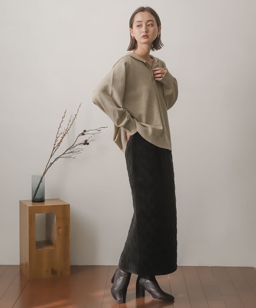 SENSE OF PLACE by URBAN RESEARCH(センスオブプレイスバイアーバンリサーチ)の「キルティングナロースカート(スカート・レディース・ブラウン/アイボリー/ブラック・ONE)」の20枚目の写真