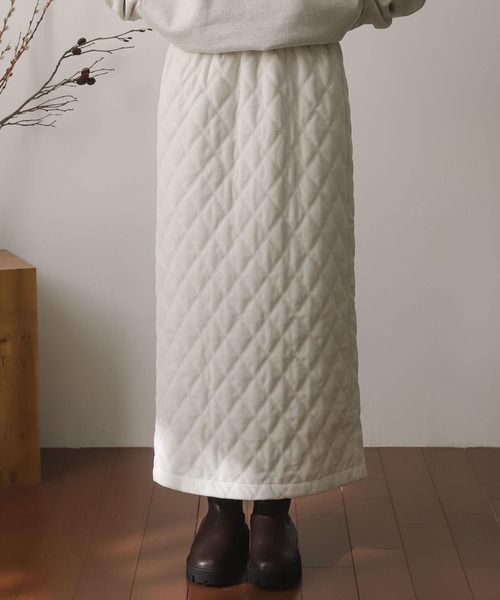 SENSE OF PLACE by URBAN RESEARCH(センスオブプレイスバイアーバンリサーチ)の「キルティングナロースカート(スカート・レディース・ブラウン/アイボリー/ブラック・ONE)」の21枚目の写真