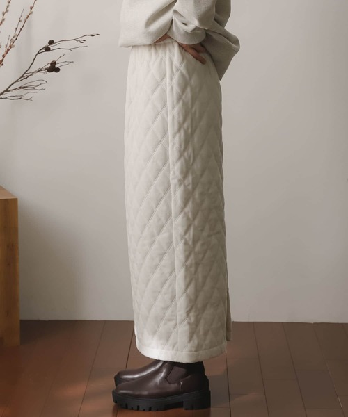 SENSE OF PLACE by URBAN RESEARCH(センスオブプレイスバイアーバンリサーチ)の「キルティングナロースカート(スカート・レディース・ブラウン/アイボリー/ブラック・ONE)」の22枚目の写真