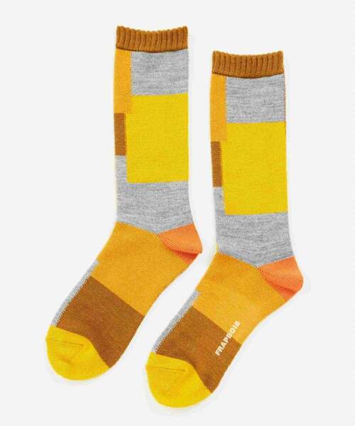 FRAPBOIS(フラボア)の「パッチワークソックス(ソックス/靴下・レディース・イエロー/ブルー/パープル・FREE)」の1枚目の写真