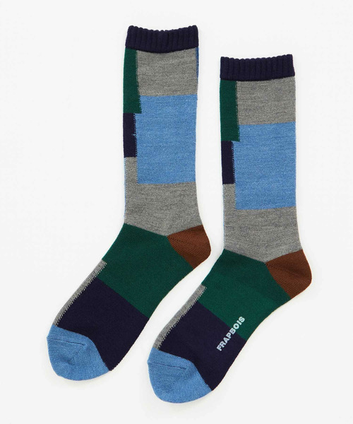 FRAPBOIS(フラボア)の「パッチワークソックス(ソックス/靴下・レディース・イエロー/ブルー/パープル・FREE)」の2枚目の写真