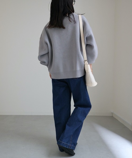 ap retro(アプレトロ)の「パール付ガウンニットカーディガン スポンディッシュカーディガン(カーディガン/ボレロ・レディース・ブラック/ライトグレー/アイボリー/グレイッシュベージュ・FREE)」の5枚目の写真