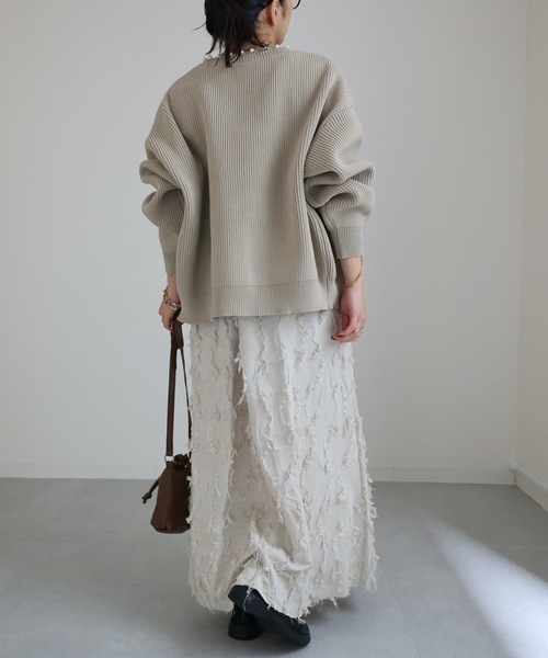 ap retro(アプレトロ)の「パール付ガウンニットカーディガン スポンディッシュカーディガン(カーディガン/ボレロ・レディース・ブラック/ライトグレー/アイボリー/グレイッシュベージュ・FREE)」の19枚目の写真