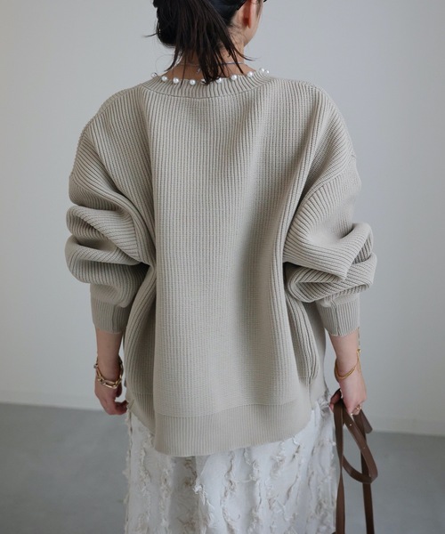 ap retro(アプレトロ)の「パール付ガウンニットカーディガン スポンディッシュカーディガン(カーディガン/ボレロ・レディース・ブラック/ライトグレー/アイボリー/グレイッシュベージュ・FREE)」の13枚目の写真