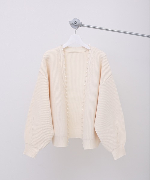 ap retro(アプレトロ)の「パール付ガウンニットカーディガン スポンディッシュカーディガン(カーディガン/ボレロ・レディース・ブラック/ライトグレー/アイボリー/グレイッシュベージュ・FREE)」の20枚目の写真