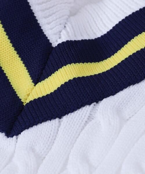 coen(コーエン)の「The M&M Store(ザ・ミックス&マッチストア)コラボ ケーブルチルデンベスト(ベスト・メンズ・ホワイト/ネイビー・M/L)」の22枚目の写真