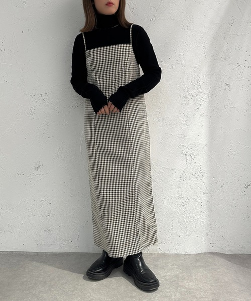 apres jour mignon(アプレジュールミニョン)の「チェックナローキャミワンピース【ZOZOTOWN限定アイテム】(ワンピース・レディース・ブラック/グリーン・SMALL/MEDIUM/X-LARGE)」の8枚目の写真