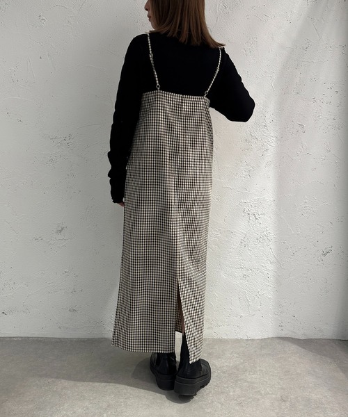 apres jour mignon(アプレジュールミニョン)の「チェックナローキャミワンピース【ZOZOTOWN限定アイテム】(ワンピース・レディース・ブラック/グリーン・SMALL/MEDIUM/X-LARGE)」の7枚目の写真