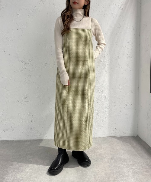 apres jour mignon(アプレジュールミニョン)の「チェックナローキャミワンピース【ZOZOTOWN限定アイテム】(ワンピース・レディース・ブラック/グリーン・SMALL/MEDIUM/X-LARGE)」の9枚目の写真