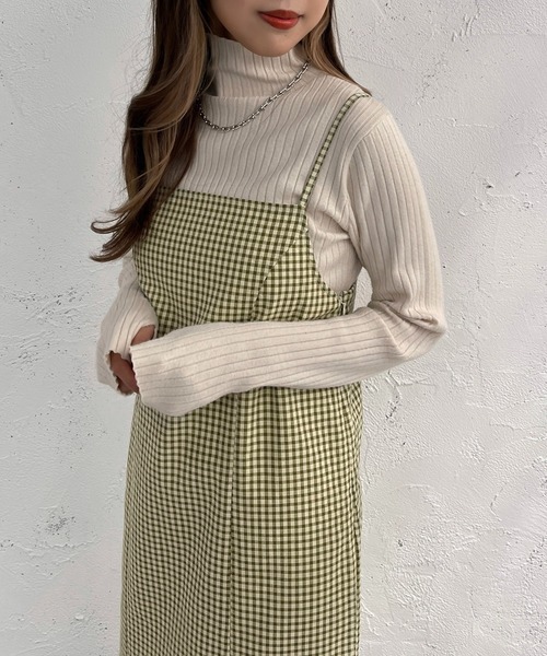 apres jour mignon(アプレジュールミニョン)の「チェックナローキャミワンピース【ZOZOTOWN限定アイテム】(ワンピース・レディース・ブラック/グリーン・SMALL/MEDIUM/X-LARGE)」の13枚目の写真