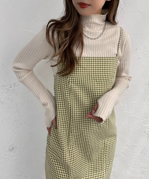 apres jour mignon(アプレジュールミニョン)の「チェックナローキャミワンピース【ZOZOTOWN限定アイテム】(ワンピース・レディース・ブラック/グリーン・SMALL/MEDIUM/X-LARGE)」の14枚目の写真