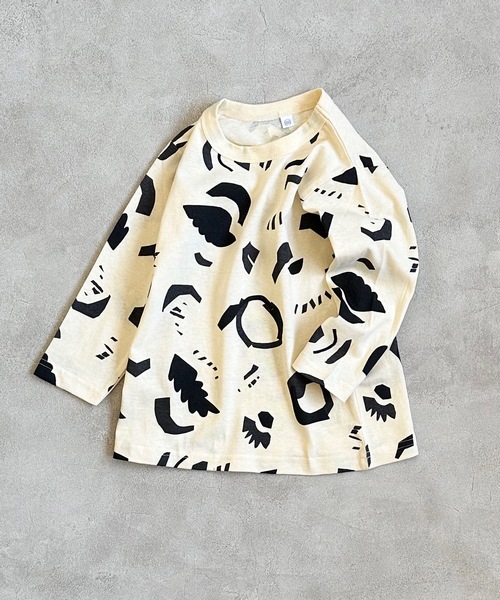 HOGAN RANCH WEAR（ホーガンランチウエア）の「ソウガラナガソデＴシャツ(70～130cm)（Tシャツ/カットソー・キッズ・マルチ/オフホワイト/グリーン/ライトグレー/レッド/イエロー/オレンジ/キナリ・70/80/90/95/100/110/120/130）」の2枚目の写真