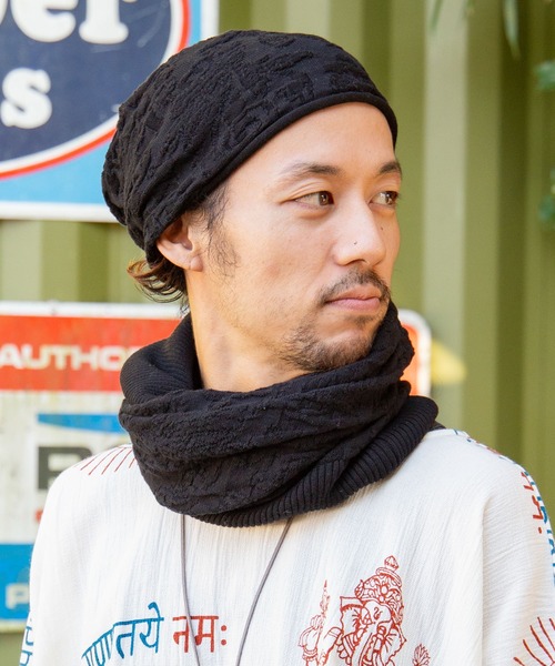 チャイハネ(チャイハネ)の「【チャイハネ】ペイズリー柄ジャカード二ットキャップ(ニットキャップ/ビーニー・メンズ・ベージュ/ブラック/ネイビー/イエロー/オレンジ/ターコイズブルー/グレー/カーキ/ナチュラル/マスタード・FREE)」の19枚目の写真