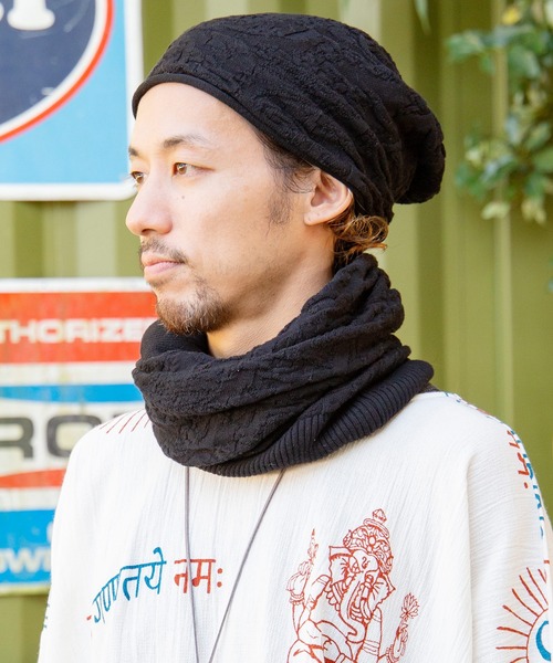 チャイハネ(チャイハネ)の「【チャイハネ】ペイズリー柄ジャカード二ットキャップ(ニットキャップ/ビーニー・メンズ・ベージュ/ブラック/ネイビー/イエロー/オレンジ/ターコイズブルー/グレー/カーキ/ナチュラル/マスタード・FREE)」の11枚目の写真