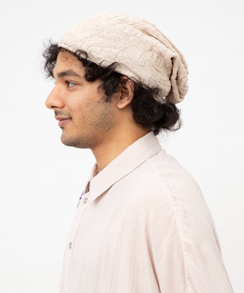 チャイハネ(チャイハネ)の「【チャイハネ】ペイズリー柄ジャカード二ットキャップ(ニットキャップ/ビーニー・メンズ・ベージュ/ブラック/ネイビー/イエロー/オレンジ/ターコイズブルー/グレー/カーキ/ナチュラル/マスタード・FREE)」の13枚目の写真