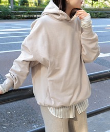 裏毛長袖スウェットパーカー