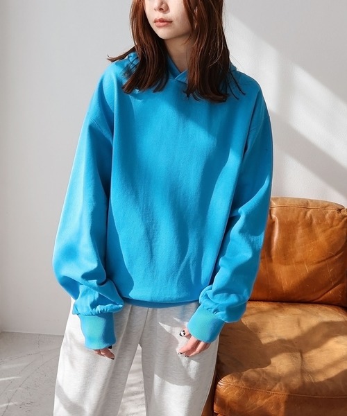 andme（アンドミー）の「裏毛長袖スウェットパーカー（パーカー・レディース・ホワイト/ブラック/ブルー/オートミール/ライトピンク/ライトベージュ・M/L）」の21枚目の写真