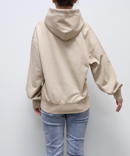 andme（アンドミー）の「裏毛長袖スウェットパーカー（パーカー・レディース・ホワイト/ブラック/ブルー/オートミール/ライトピンク/ライトベージュ・M/L）」の22枚目の写真