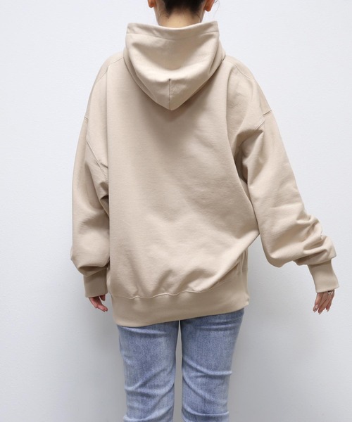 andme（アンドミー）の「裏毛長袖スウェットパーカー（パーカー・レディース・ホワイト/ブラック/ブルー/オートミール/ライトピンク/ライトベージュ・M/L）」の8枚目の写真