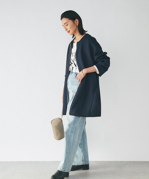 RIVE DROITE（リヴドロワ）の「ダンボールノーカラーコート（ノーカラーコート・レディース・ミント/ベージュ/ネイビー/キャメル・FREE）」の17枚目の写真