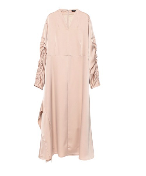 anuans（アニュアンス）の「アシメデザインサテンワンピース