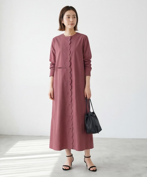 STYLE DELI(スタイルデリ)の「スカラップIラインワンピース(ワンピース・レディース・スミクロ/ピンク系・01/02)」の13枚目の写真