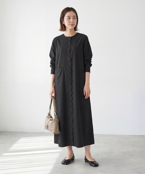STYLE DELI(スタイルデリ)の「スカラップIラインワンピース(ワンピース・レディース・スミクロ/ピンク系・01/02)」の5枚目の写真