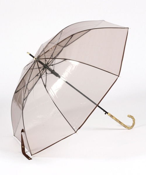 GLOBAL WORK(グローバルワーク)の「バンブー風クリアビニ傘/174723(長傘・レディース・ダークブラウン/ブラック/クリア/ライトブルー・FREE)」の1枚目の写真