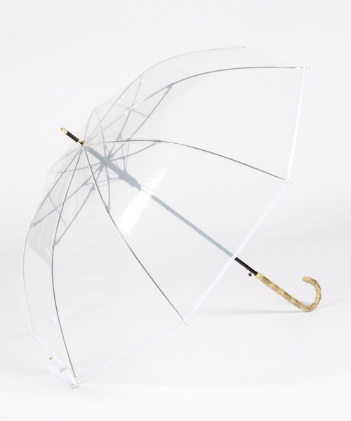 GLOBAL WORK(グローバルワーク)の「バンブー風クリアビニ傘/174723(長傘・レディース・ダークブラウン/ブラック/クリア/ライトブルー・FREE)」の4枚目の写真
