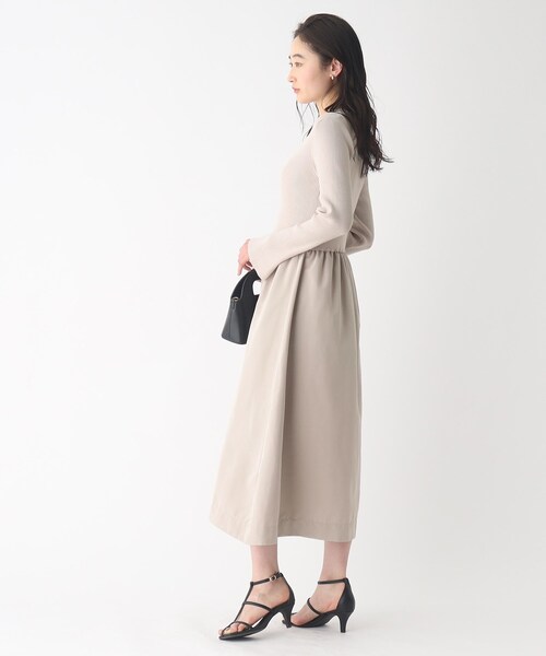 OPAQUE.CLIP（オペークドットクリップ）の「◆ドッキングニットワンピース【洗濯機洗い可】（ワンピース・レディース・ブラック/ライトグレー/ホワイト系5・40/38）」の15枚目の写真