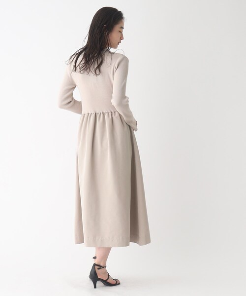 OPAQUE.CLIP（オペークドットクリップ）の「◆ドッキングニットワンピース【洗濯機洗い可】（ワンピース・レディース・ブラック/ライトグレー/ホワイト系5・40/38）」の20枚目の写真