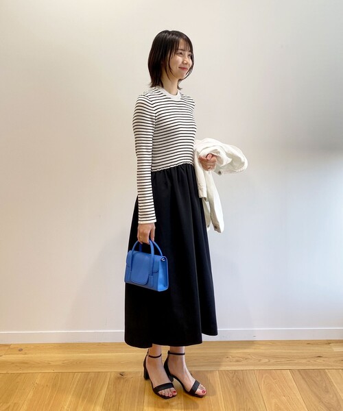 OPAQUE.CLIP（オペークドットクリップ）の「◆ドッキングニットワンピース【洗濯機洗い可】（ワンピース・レディース・ブラック/ライトグレー/ホワイト系5・40/38）」の16枚目の写真