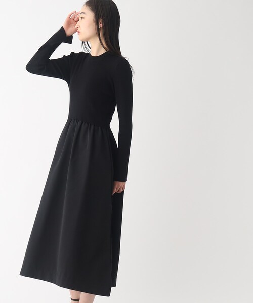 OPAQUE.CLIP（オペークドットクリップ）の「◆ドッキングニットワンピース【洗濯機洗い可】（ワンピース・レディース・ブラック/ライトグレー/ホワイト系5・40/38）」の8枚目の写真