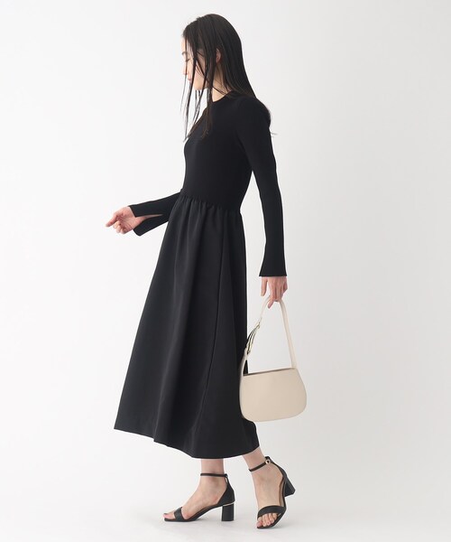 OPAQUE.CLIP（オペークドットクリップ）の「◆ドッキングニットワンピース【洗濯機洗い可】（ワンピース・レディース・ブラック/ライトグレー/ホワイト系5・40/38）」の19枚目の写真