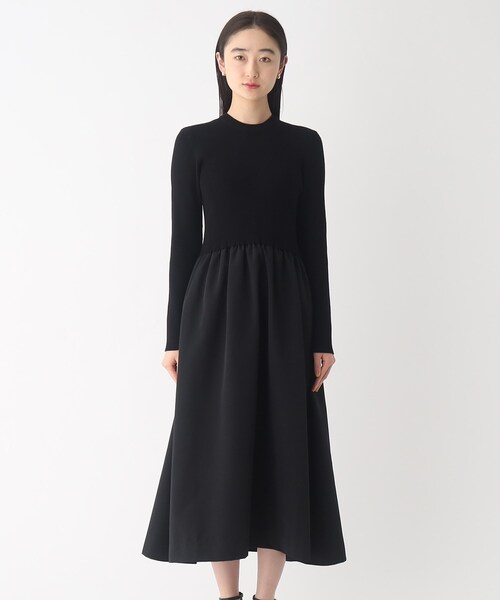 OPAQUE.CLIP（オペークドットクリップ）の「◆ドッキングニットワンピース【洗濯機洗い可】（ワンピース・レディース・ブラック/ライトグレー/ホワイト系5・40/38）」の6枚目の写真