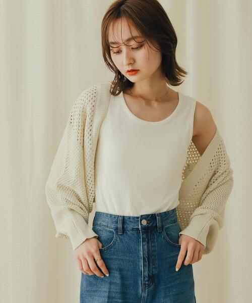 SENSE OF PLACE by URBAN RESEARCH（センスオブプレイスバイアーバンリサーチ）の「ラメバックオープンメッシュボレロ（カーディガン/ボレロ・レディース・パープル/アイボリー/チャコールグレー・ONE）」の18枚目の写真