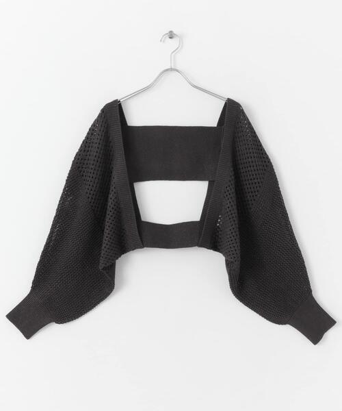 SENSE OF PLACE by URBAN RESEARCH（センスオブプレイスバイアーバンリサーチ）の「ラメバックオープンメッシュボレロ（カーディガン/ボレロ・レディース・パープル/アイボリー/チャコールグレー・ONE）」の10枚目の写真