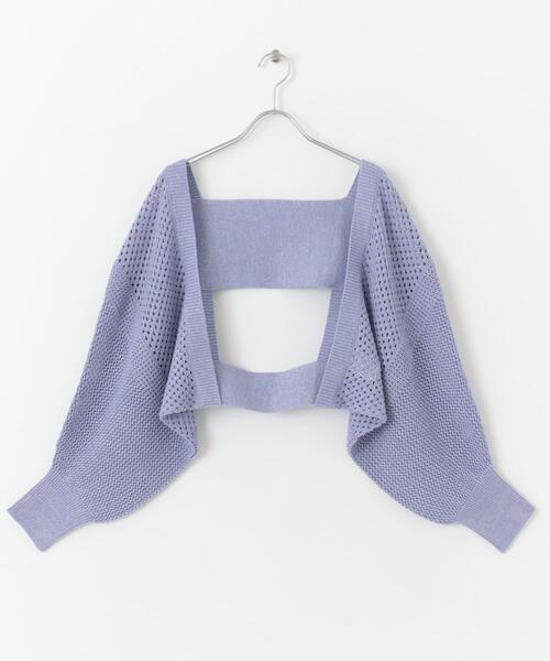 SENSE OF PLACE by URBAN RESEARCH（センスオブプレイスバイアーバンリサーチ）の「ラメバックオープンメッシュボレロ（カーディガン/ボレロ・レディース・パープル/アイボリー/チャコールグレー・ONE）」の13枚目の写真