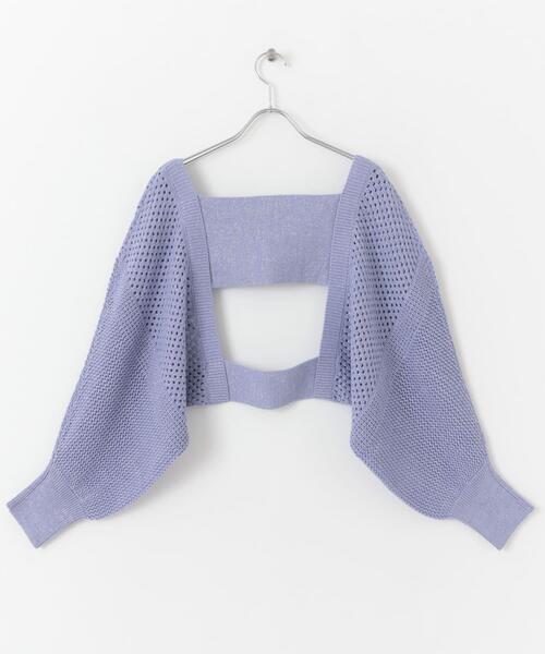 SENSE OF PLACE by URBAN RESEARCH（センスオブプレイスバイアーバンリサーチ）の「ラメバックオープンメッシュボレロ（カーディガン/ボレロ・レディース・パープル/アイボリー/チャコールグレー・ONE）」の14枚目の写真