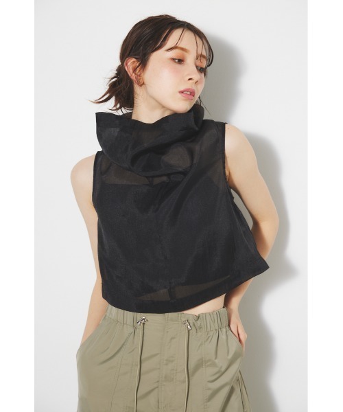 rienda（リエンダ）の「オーバーネックシースルートップス 春服（T 