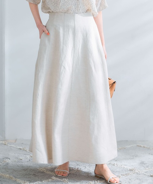 komari様 アーバンリサーチロッソ セミフレアーリネンスカート 36 URBAN RESEARCH ROSSO WOMEN（アーバンリサーチ ロッソ）の