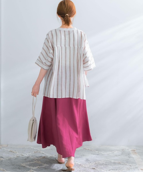 URBAN RESEARCH ROSSO WOMEN(アーバンリサーチ ロッソ)の「セミフレアーリネンスカート(スカート・レディース・ホワイト系その他/スミクロ/ピンク/グリーン系その他・38/36)」の15枚目の写真