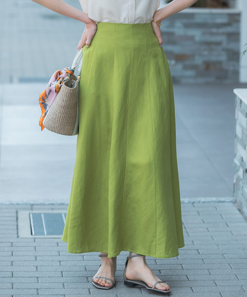 完売品【FR2GOLF】レディース スカート Mサイズ グリーン 緑色 SHIPS（シップス）の「【ZOZO限定】台形ミディスカート（スカート